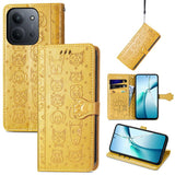 Cat and Dog Embossed Leather Phone Case, For Xiaomi 15, For Xiaomi Redmi Note 14 5G, For Xiaomi Redmi Note 14 Pro+ 5G, For Xiaomi Redmi Note 14 Pro 5G, For Redmi 15C 5G / 4G Global 171mm