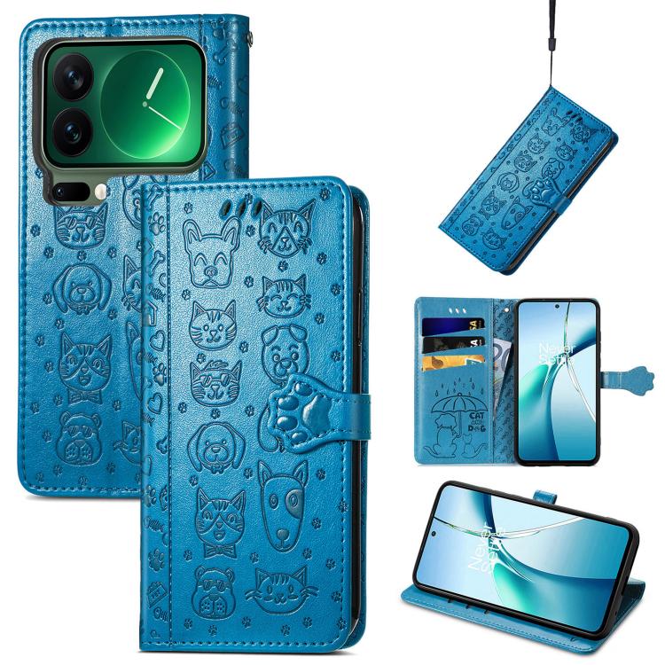 Cat and Dog Embossed Leather Phone Case, For Xiaomi Poco X8 Pro Max 5G, For Xiaomi Poco X8 Pro 5G, For Redmi Turbo 5 Max 5G, For Redmi Turbo 5 5G, For Xiaomi 17 Pro Max, For Xiaomi 17 Pro