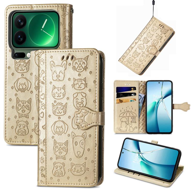 Cat and Dog Embossed Leather Phone Case, For Xiaomi Poco X8 Pro Max 5G, For Xiaomi Poco X8 Pro 5G, For Redmi Turbo 5 Max 5G, For Redmi Turbo 5 5G, For Xiaomi 17 Pro Max, For Xiaomi 17 Pro