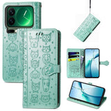 Cat and Dog Embossed Leather Phone Case, For Xiaomi Poco X8 Pro Max 5G, For Xiaomi Poco X8 Pro 5G, For Redmi Turbo 5 Max 5G, For Redmi Turbo 5 5G, For Xiaomi 17 Pro Max, For Xiaomi 17 Pro