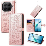 Cat and Dog Embossed Leather Phone Case, For Xiaomi 17, For Xiaomi Poco M7 4G 169mm, For Xiaomi 15T Pro, For Xiaomi 15T, For Xiaomi 15 Ultra, For Xiaomi 15 Pro