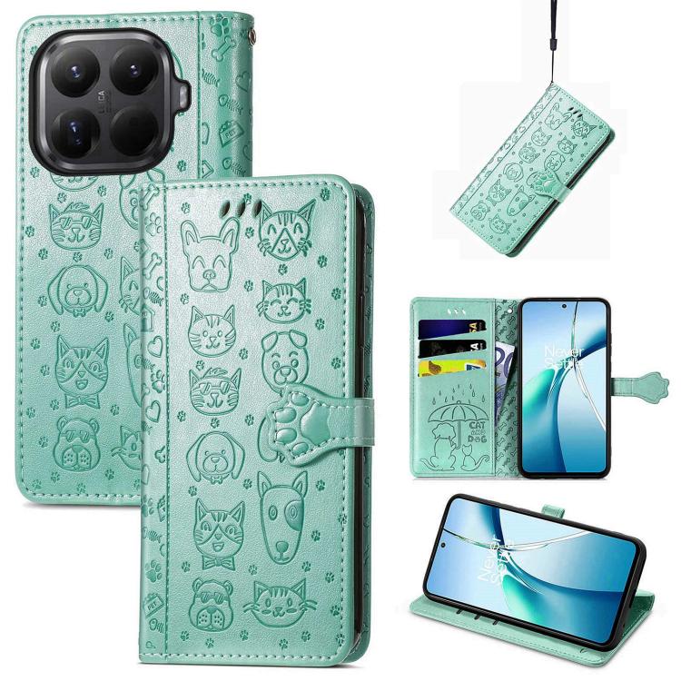 Cat and Dog Embossed Leather Phone Case, For Xiaomi 17, For Xiaomi Poco M7 4G 169mm, For Xiaomi 15T Pro, For Xiaomi 15T, For Xiaomi 15 Ultra, For Xiaomi 15 Pro