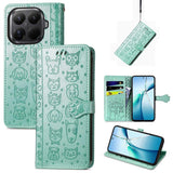 Cat and Dog Embossed Leather Phone Case, For Xiaomi 17, For Xiaomi Poco M7 4G 169mm, For Xiaomi 15T Pro, For Xiaomi 15T, For Xiaomi 15 Ultra, For Xiaomi 15 Pro