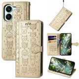 Cat and Dog Embossed Leather Phone Case, For Xiaomi Poco X8 Pro Max 5G, For Xiaomi Poco X8 Pro 5G, For Redmi Turbo 5 Max 5G, For Redmi Turbo 5 5G, For Xiaomi 17 Pro Max, For Xiaomi 17 Pro