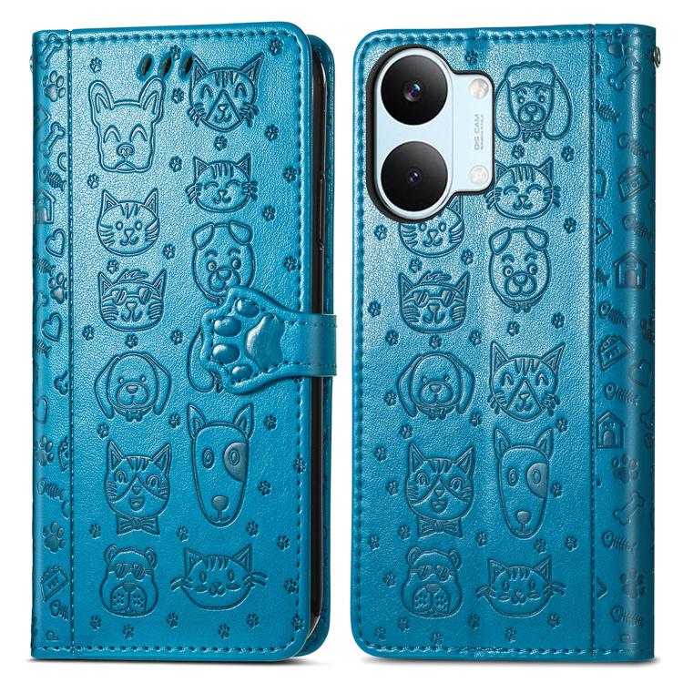 Cat and Dog Embossed Leather Phone Case, For Xiaomi Poco X8 Pro Max 5G, For Xiaomi Poco X8 Pro 5G, For Redmi Turbo 5 Max 5G, For Redmi Turbo 5 5G, For Xiaomi 17 Pro Max, For Xiaomi 17 Pro