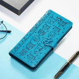 Cat and Dog Embossed Leather Phone Case, For Xiaomi Poco X8 Pro Max 5G, For Xiaomi Poco X8 Pro 5G, For Redmi Turbo 5 Max 5G, For Redmi Turbo 5 5G, For Xiaomi 17 Pro Max, For Xiaomi 17 Pro