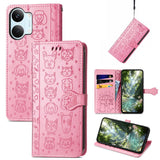 Cat and Dog Embossed Leather Phone Case, For Xiaomi Poco X8 Pro Max 5G, For Xiaomi Poco X8 Pro 5G, For Redmi Turbo 5 Max 5G, For Redmi Turbo 5 5G, For Xiaomi 17 Pro Max, For Xiaomi 17 Pro
