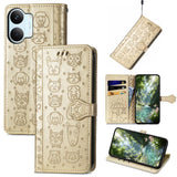 Cat and Dog Embossed Leather Phone Case, For Xiaomi Poco X8 Pro Max 5G, For Xiaomi Poco X8 Pro 5G, For Redmi Turbo 5 Max 5G, For Redmi Turbo 5 5G, For Xiaomi 17 Pro Max, For Xiaomi 17 Pro
