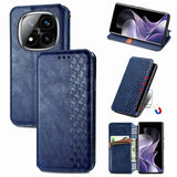 Cubic Grid Pressed Magnetic Leather Phone Case, For Xiaomi Redmi Note 14 Pro+ 5G, For Xiaomi Redmi Note 14 Pro 5G, For Redmi 15C 5G / 4G Glodal 171mm