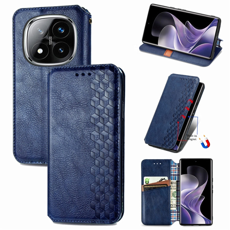 Cubic Grid Pressed Magnetic Leather Phone Case, For Xiaomi Redmi Note 14 Pro+ 5G, For Xiaomi Redmi Note 14 Pro 5G, For Redmi 15C 5G / 4G Glodal 171mm