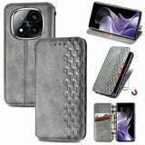 Cubic Grid Pressed Magnetic Leather Phone Case, For Xiaomi Redmi Note 14 Pro+ 5G, For Xiaomi Redmi Note 14 Pro 5G, For Redmi 15C 5G / 4G Glodal 171mm