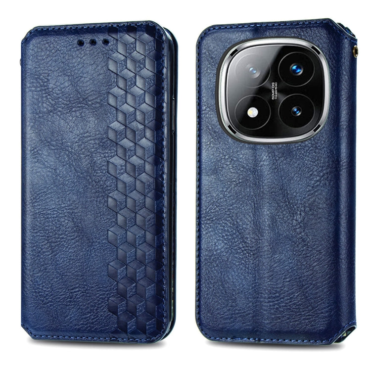Cubic Grid Pressed Magnetic Leather Phone Case, For Xiaomi Redmi Note 14 Pro+ 5G, For Xiaomi Redmi Note 14 Pro 5G, For Redmi 15C 5G / 4G Glodal 171mm
