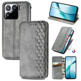 Cubic Grid Pressed Magnetic Leather Phone Case, For Xiaomi 15T Pro, For Xiaomi 15T, For Xiaomi 15 Ultra, For Redmi Turbo 4, For Xiaomi Poco X7 Pro, For Xiaomi 15 Pro, For Xiaomi 15, For Xiaomi Redmi Note 14 5G