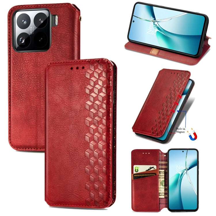 Cubic Grid Pressed Magnetic Leather Phone Case, For Xiaomi 15T Pro, For Xiaomi 15T, For Xiaomi 15 Ultra, For Redmi Turbo 4, For Xiaomi Poco X7 Pro, For Xiaomi 15 Pro, For Xiaomi 15, For Xiaomi Redmi Note 14 5G