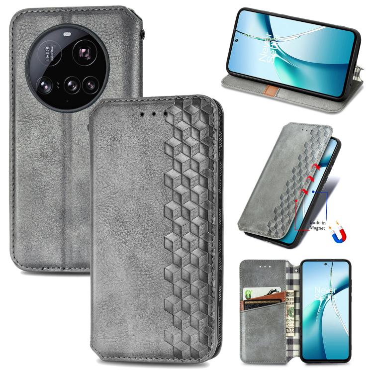 Cubic Grid Pressed Magnetic Leather Phone Case, For Xiaomi 15T Pro, For Xiaomi 15T, For Xiaomi 15 Ultra, For Redmi Turbo 4, For Xiaomi Poco X7 Pro, For Xiaomi 15 Pro, For Xiaomi 15, For Xiaomi Redmi Note 14 5G