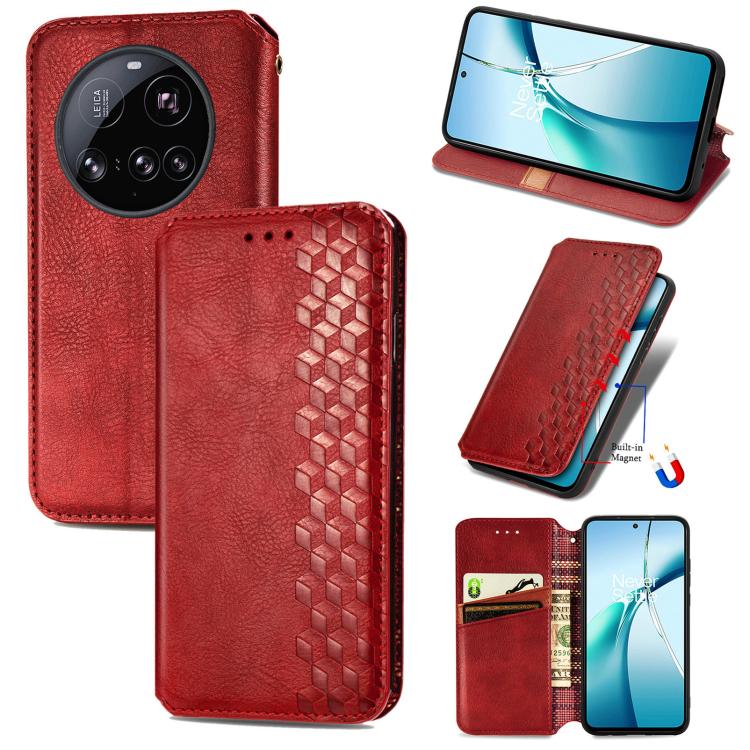 Cubic Grid Pressed Magnetic Leather Phone Case, For Xiaomi 15T Pro, For Xiaomi 15T, For Xiaomi 15 Ultra, For Redmi Turbo 4, For Xiaomi Poco X7 Pro, For Xiaomi 15 Pro, For Xiaomi 15, For Xiaomi Redmi Note 14 5G