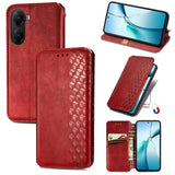 Cubic Grid Pressed Magnetic Leather Phone Case, For Xiaomi 15T Pro, For Xiaomi 15T, For Xiaomi 15 Ultra, For Redmi Turbo 4, For Xiaomi Poco X7 Pro, For Xiaomi 15 Pro, For Xiaomi 15, For Xiaomi Redmi Note 14 5G
