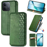 Cubic Grid Pressed Magnetic Leather Phone Case, For Xiaomi Redmi Note 14 Pro+ 5G, For Xiaomi Redmi Note 14 Pro 5G, For Redmi 15C 5G / 4G Glodal 171mm