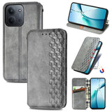 Cubic Grid Pressed Magnetic Leather Phone Case, For Xiaomi Redmi Note 14 Pro+ 5G, For Xiaomi Redmi Note 14 Pro 5G, For Redmi 15C 5G / 4G Glodal 171mm