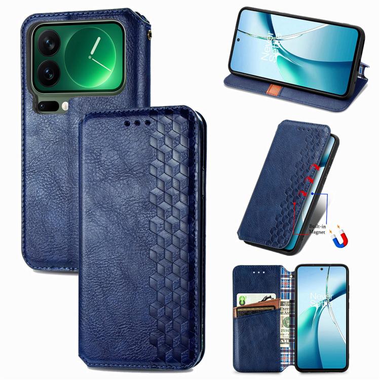 Cubic Grid Pressed Magnetic Leather Phone Case, For Xiaomi Poco X8 Pro Max 5G, For Xiaomi Poco X8 Pro 5G, For Redmi Turbo 5 Max 5G, For Redmi Turbo 5 5G, For Xiaomi 17 Pro Max, For Xiaomi 17 Pro, For Xiaomi 17, For Xiaomi Poco M7 4G 169mm
