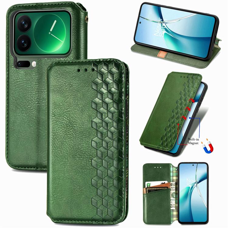 Cubic Grid Pressed Magnetic Leather Phone Case, For Xiaomi Poco X8 Pro Max 5G, For Xiaomi Poco X8 Pro 5G, For Redmi Turbo 5 Max 5G, For Redmi Turbo 5 5G, For Xiaomi 17 Pro Max, For Xiaomi 17 Pro, For Xiaomi 17, For Xiaomi Poco M7 4G 169mm