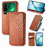 Cubic Grid Pressed Magnetic Leather Phone Case, For Xiaomi Poco X8 Pro Max 5G, For Xiaomi Poco X8 Pro 5G, For Redmi Turbo 5 Max 5G, For Redmi Turbo 5 5G, For Xiaomi 17 Pro Max, For Xiaomi 17 Pro, For Xiaomi 17, For Xiaomi Poco M7 4G 169mm