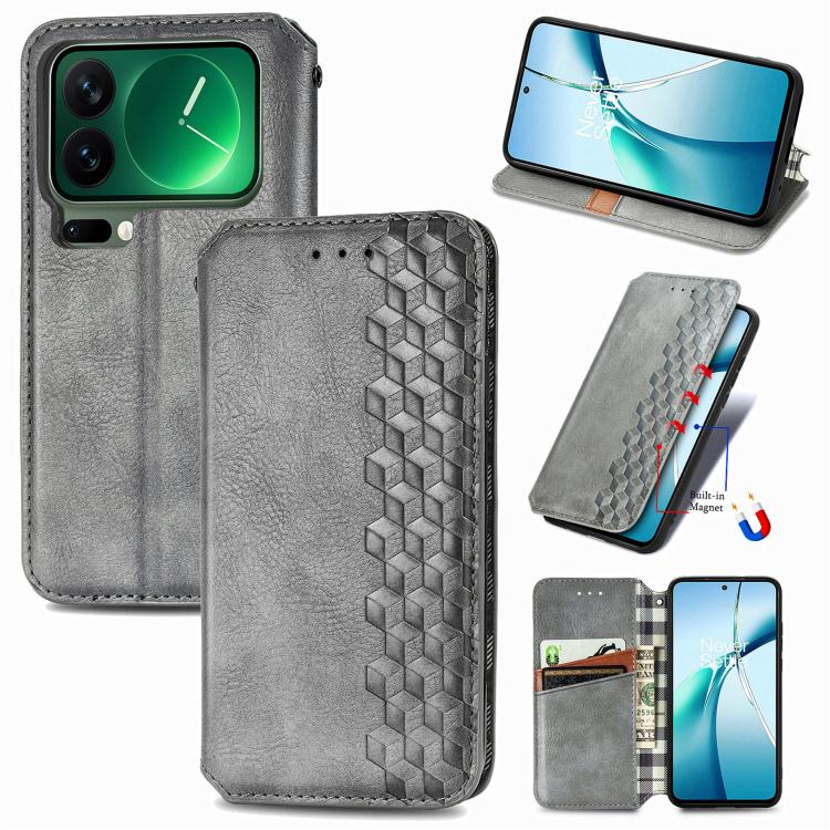 Cubic Grid Pressed Magnetic Leather Phone Case, For Xiaomi Poco X8 Pro Max 5G, For Xiaomi Poco X8 Pro 5G, For Redmi Turbo 5 Max 5G, For Redmi Turbo 5 5G, For Xiaomi 17 Pro Max, For Xiaomi 17 Pro, For Xiaomi 17, For Xiaomi Poco M7 4G 169mm