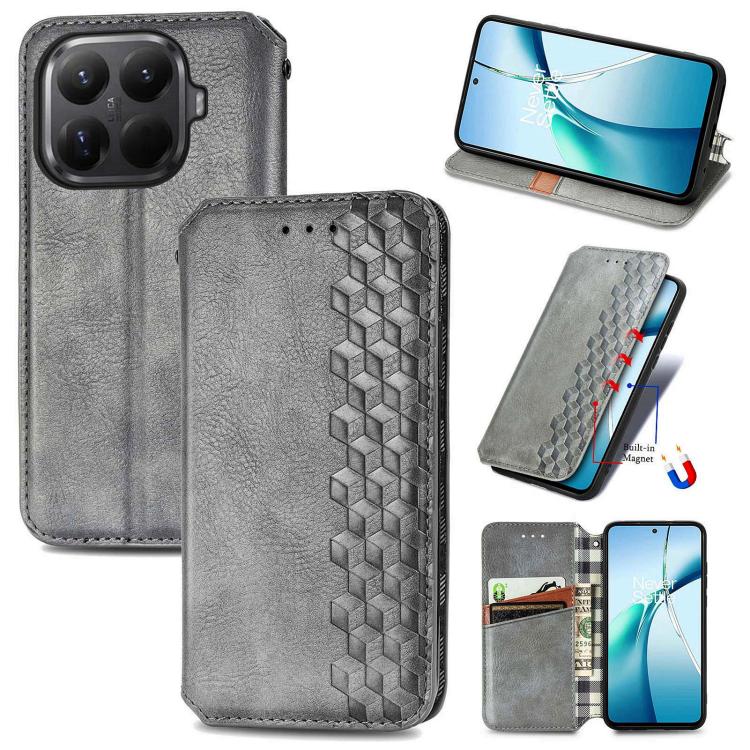 Cubic Grid Pressed Magnetic Leather Phone Case, For Xiaomi 15T Pro, For Xiaomi 15T, For Xiaomi 15 Ultra, For Redmi Turbo 4, For Xiaomi Poco X7 Pro, For Xiaomi 15 Pro, For Xiaomi 15, For Xiaomi Redmi Note 14 5G