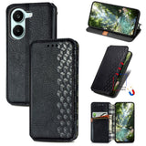 Cubic Grid Pressed Magnetic Leather Phone Case, For Xiaomi Poco X8 Pro Max 5G, For Xiaomi Poco X8 Pro 5G, For Redmi Turbo 5 Max 5G, For Redmi Turbo 5 5G, For Xiaomi 17 Pro Max, For Xiaomi 17 Pro, For Xiaomi 17, For Xiaomi Poco M7 4G 169mm