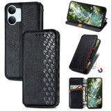 Cubic Grid Pressed Magnetic Leather Phone Case, For Xiaomi Poco X8 Pro Max 5G, For Xiaomi Poco X8 Pro 5G, For Redmi Turbo 5 Max 5G, For Redmi Turbo 5 5G, For Xiaomi 17 Pro Max, For Xiaomi 17 Pro, For Xiaomi 17, For Xiaomi Poco M7 4G 169mm