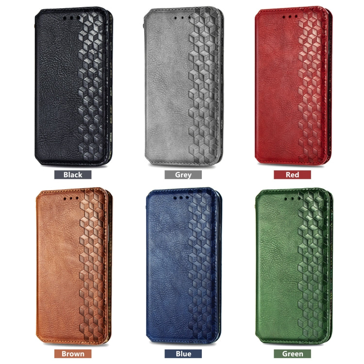Cubic Grid Pressed Magnetic Leather Phone Case, For Xiaomi Redmi Note 14 Pro+ 5G, For Xiaomi Redmi Note 14 Pro 5G, For Redmi 15C 5G / 4G Glodal 171mm
