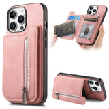 Retro MagSafe Zipper Wallet Card Bag Back Phone Case, For iPhone 17, For iPhone Air, For iPhone 16 Pro Max, For iPhone 16 Pro, For iPhone 16 Plus, For iPhone 16