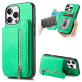 Retro MagSafe Zipper Wallet Card Bag Back Phone Case, For iPhone 17, For iPhone Air, For iPhone 16 Pro Max, For iPhone 16 Pro, For iPhone 16 Plus, For iPhone 16