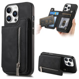 Retro MagSafe Zipper Wallet Card Bag Back Phone Case, For iPhone 15 Pro max, For iPhone 15 Pro, For iPhone 15 Plus, For iPhone 15, For iPhone 14 Plus, For iPhone 14