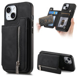 Retro MagSafe Zipper Wallet Card Bag Back Phone Case, For iPhone 15 Pro max, For iPhone 15 Pro, For iPhone 15 Plus, For iPhone 15, For iPhone 14 Plus, For iPhone 14