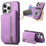 Retro MagSafe Zipper Wallet Card Bag Back Phone Case, For iPhone 14 Pro, For iPhone 14 Pro Max, For iPhone 13 Pro Max, For iPhone 13 Pro, For iPhone 13, For iPhone 12 Pro Max