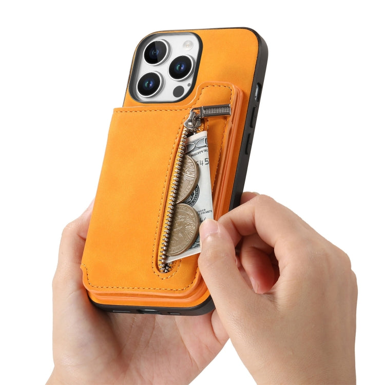 Retro MagSafe Zipper Wallet Card Bag Back Phone Case, For iPhone 11 Pro Max, For iPhone 11, For iPhone 11 Pro, For iPhone XR, For iPhone XS Max, For iPhone 7 / 8 / SE 2022