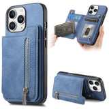 Retro MagSafe Zipper Wallet Card Bag Back Phone Case, For iPhone 11 Pro Max, For iPhone 11, For iPhone 11 Pro, For iPhone XR, For iPhone XS Max, For iPhone 7 / 8 / SE 2022