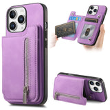 Retro MagSafe Zipper Wallet Card Bag Back Phone Case, For iPhone 11 Pro Max, For iPhone 11, For iPhone 11 Pro, For iPhone XR, For iPhone XS Max, For iPhone 7 / 8 / SE 2022
