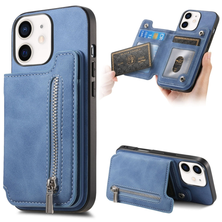 Retro MagSafe Zipper Wallet Card Bag Back Phone Case, For iPhone 11 Pro Max, For iPhone 11, For iPhone 11 Pro, For iPhone XR, For iPhone XS Max, For iPhone 7 / 8 / SE 2022