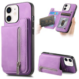 Retro MagSafe Zipper Wallet Card Bag Back Phone Case, For iPhone 11 Pro Max, For iPhone 11, For iPhone 11 Pro, For iPhone XR, For iPhone XS Max, For iPhone 7 / 8 / SE 2022