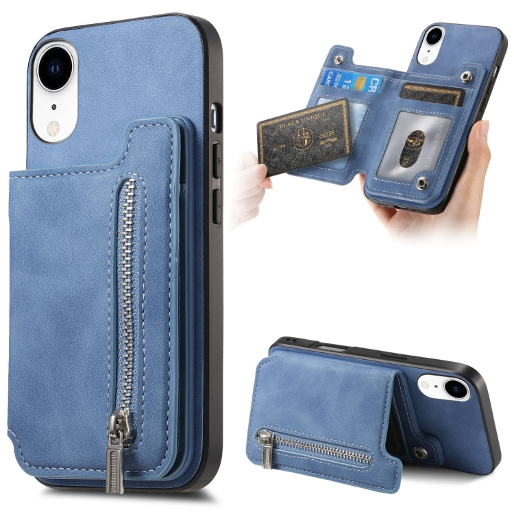 Retro MagSafe Zipper Wallet Card Bag Back Phone Case, For iPhone 11 Pro Max, For iPhone 11, For iPhone 11 Pro, For iPhone XR, For iPhone XS Max, For iPhone 7 / 8 / SE 2022