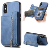 Retro MagSafe Zipper Wallet Card Bag Back Phone Case, For iPhone 11 Pro Max, For iPhone 11, For iPhone 11 Pro, For iPhone XR, For iPhone XS Max, For iPhone 7 / 8 / SE 2022