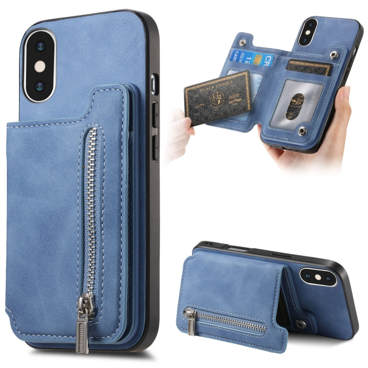 Retro MagSafe Zipper Wallet Card Bag Back Phone Case, For iPhone 11 Pro Max, For iPhone 11, For iPhone 11 Pro, For iPhone XR, For iPhone XS Max, For iPhone 7 / 8 / SE 2022