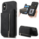 Retro MagSafe Zipper Wallet Card Bag Back Phone Case, For iPhone 11 Pro Max, For iPhone 11, For iPhone 11 Pro, For iPhone XR, For iPhone XS Max, For iPhone 7 / 8 / SE 2022