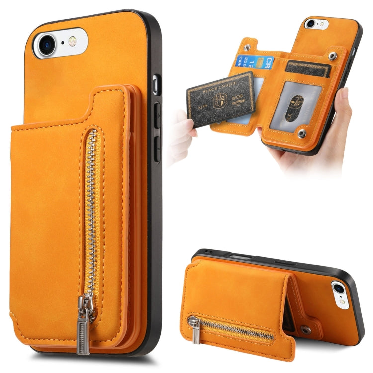 Retro MagSafe Zipper Wallet Card Bag Back Phone Case, For iPhone 11 Pro Max, For iPhone 11, For iPhone 11 Pro, For iPhone XR, For iPhone XS Max, For iPhone 7 / 8 / SE 2022