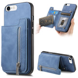 Retro MagSafe Zipper Wallet Card Bag Back Phone Case, For iPhone 11 Pro Max, For iPhone 11, For iPhone 11 Pro, For iPhone XR, For iPhone XS Max, For iPhone 7 / 8 / SE 2022