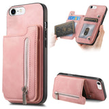 Retro MagSafe Zipper Wallet Card Bag Back Phone Case, For iPhone 11 Pro Max, For iPhone 11, For iPhone 11 Pro, For iPhone XR, For iPhone XS Max, For iPhone 7 / 8 / SE 2022
