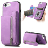 Retro MagSafe Zipper Wallet Card Bag Back Phone Case, For iPhone 11 Pro Max, For iPhone 11, For iPhone 11 Pro, For iPhone XR, For iPhone XS Max, For iPhone 7 / 8 / SE 2022