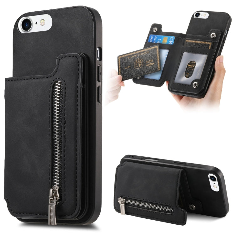 Retro MagSafe Zipper Wallet Card Bag Back Phone Case, For iPhone 11 Pro Max, For iPhone 11, For iPhone 11 Pro, For iPhone XR, For iPhone XS Max, For iPhone 7 / 8 / SE 2022